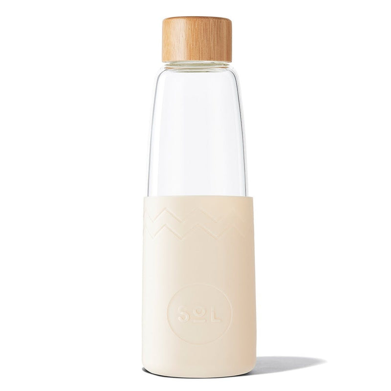 Bouteille réutilisable SoL Cups Coastal Cream en verre borosilicate 850ml - PRECIOVS