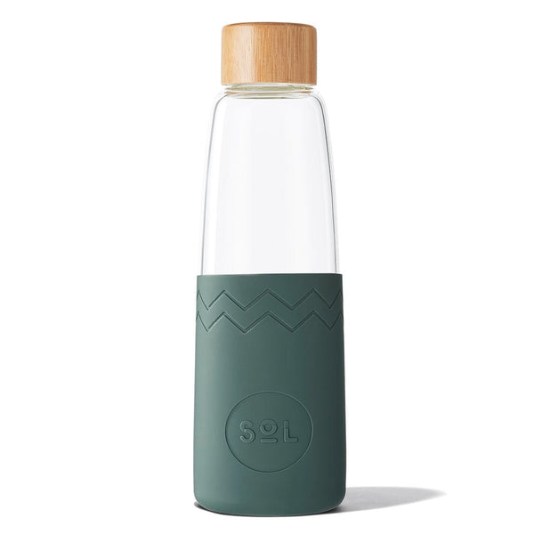 Bouteille réutilisable SoL Cups Deep Sea Green en verre borosilicate 850ml - PRECIOVS