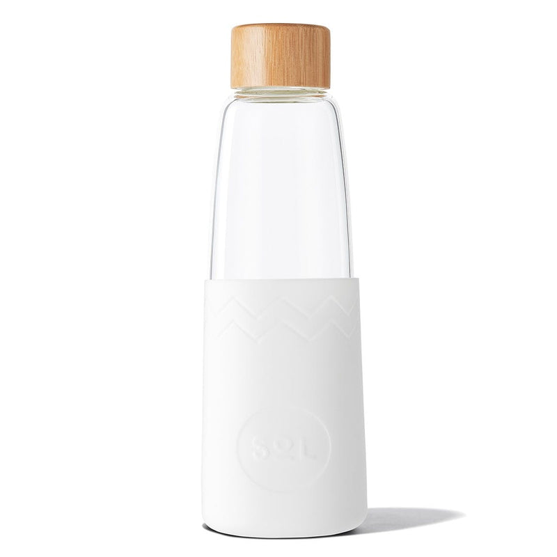 Bouteille réutilisable SoL Cups White Wave en verre borosilicate 850ml - PRECIOVS