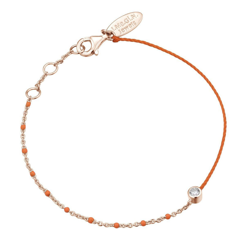 Bracelet I.Ma.Gi.N Jewels Br enamel duo fluo orange Rose Gold - PRECIOVS