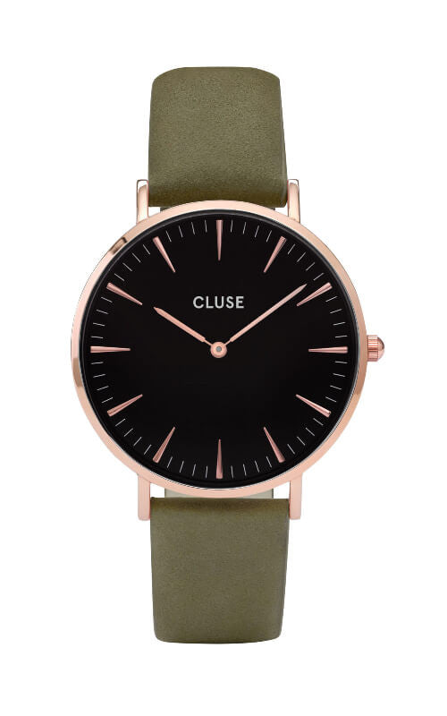 Montre CLUSE La Bohème Rose Gold Black/Olive Green CL18024 - PRECIOVS