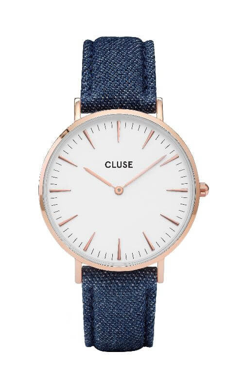 Montre CLUSE La Bohème Rose Gold White/Blue Denim CL18025 - PRECIOVS