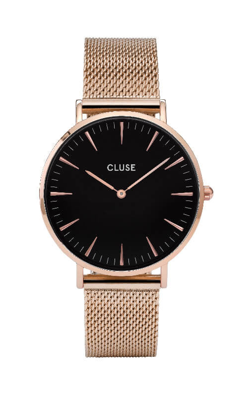 Montre CLUSE La Bohème Boho Chic Mesh Rose Gold-Black CW0101201003 - PRECIOVS