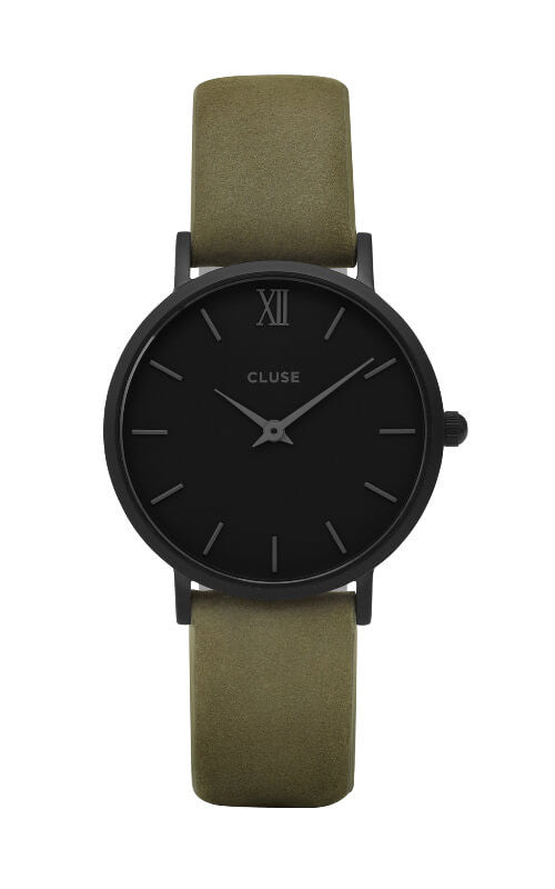 Montre CLUSE Minuit Full Black/Olive Green CL30007 - PRECIOVS