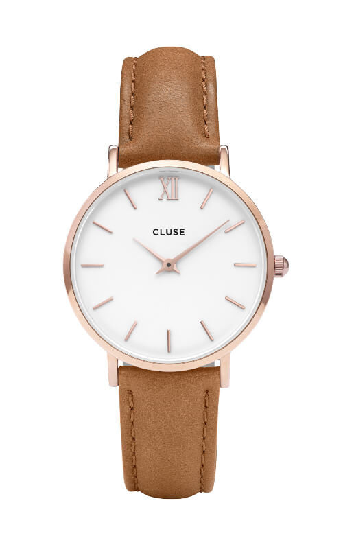 Montre Cluse Minuit Rose Gold White/Caramel CL30021 - PRECIOVS