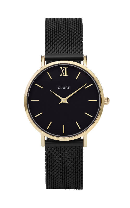 Montre CLUSE Minuit Mesh Gold Black/Black CL30026 - PRECIOVS