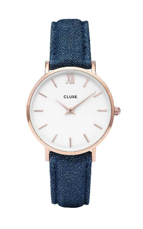 Montre CLUSE Minuit Rose Gold White/Blue Denim CL30029 - PRECIOVS