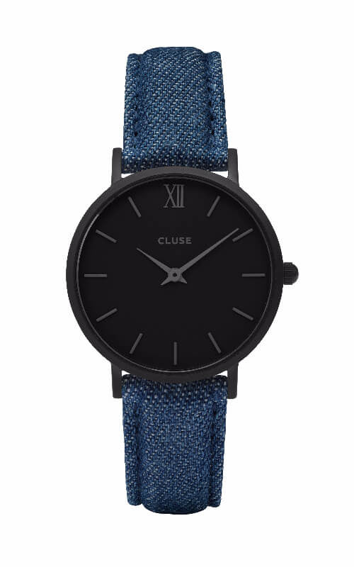 Montre CLUSE Minuit Full Black/Blue Denim CL30031 - PRECIOVS