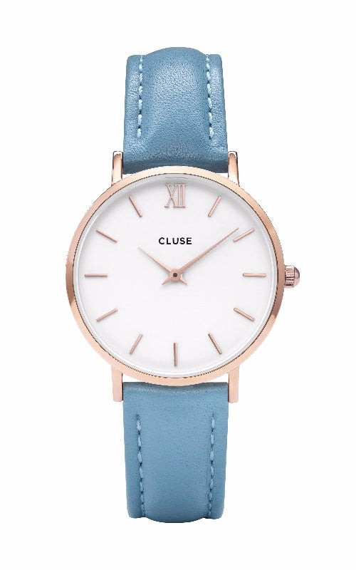 Montre CLUSE Minuit Rose Gold White/Retro Blue CL30046 - PRECIOVS