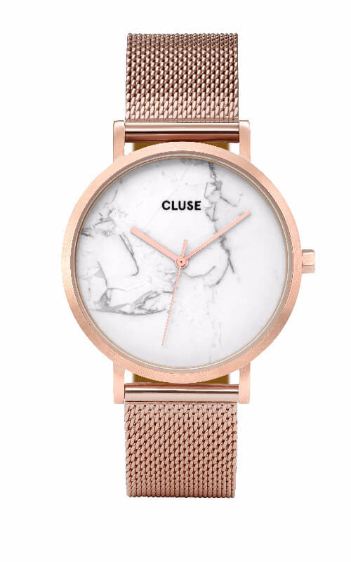 Montre CLUSE La Roche Mesh Rose Gold White Marble CL40007 - PRECIOVS