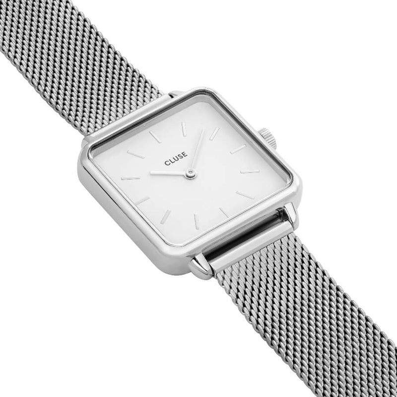Montre CLUSE La Tétragone Silver Mesh/White CL60001 - PRECIOVS