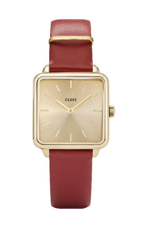 Montre CLUSE La Tétragone Gold/Scarlet Red CL60009 - PRECIOVS