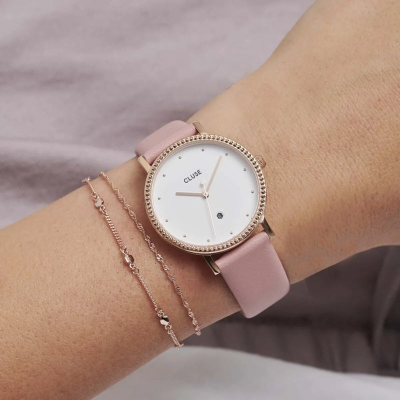 Montre CLUSE Le Couronnement Leather White Rose Gold