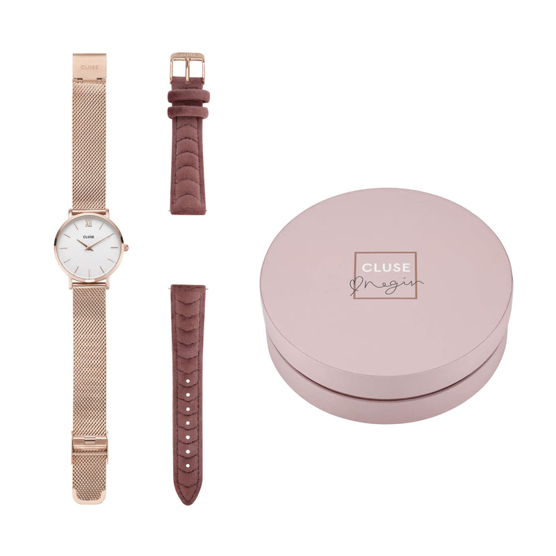 Coffret CLUSE X Negin Minuit Rose Gold Mesh/Pink Velvet - PRECIOVS