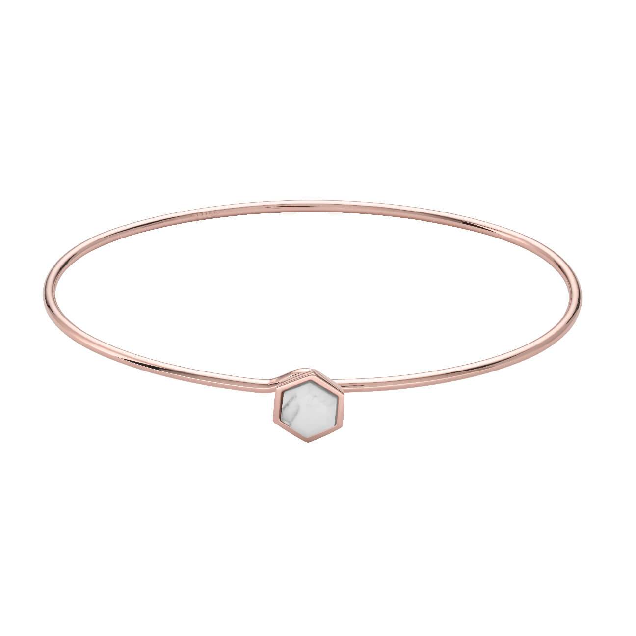 Bracelet jonc CLUSE Idylle Rose Gold Marble Hexagon CLJ10002 - PRECIOVS