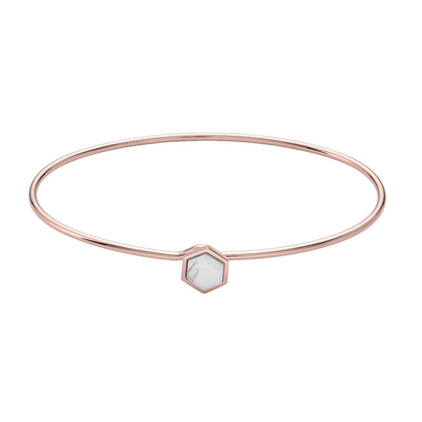 Bracelet jonc CLUSE Idylle Rose Gold Marble Hexagon CLJ10002 - PRECIOVS