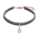 Bracelet CLUSE Amourette Rose Gold Grey Velvet and Marble Pendant CLJ13001 - PRECIOVS