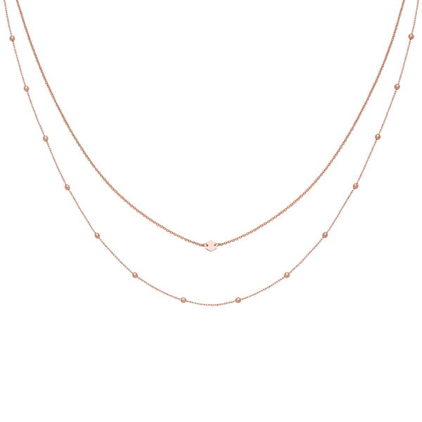 Ensemble de colliers CLUSE Rose Gold Double Chain Petite Hexagon CLJ20004 - PRECIOVS