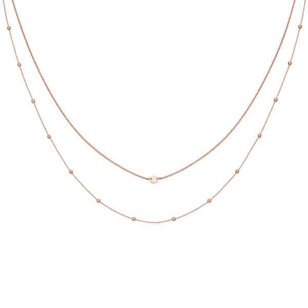 Ensemble de colliers CLUSE Rose Gold Double Chain Petite Hexagon CLJ20004 - PRECIOVS