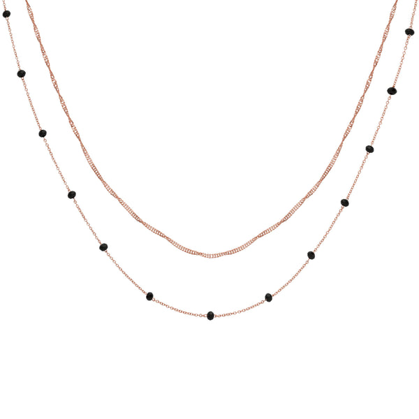 Ensemble de colliers CLUSE Rose Gold avec cristaux noirs CLJ20007 - PRECIOVS