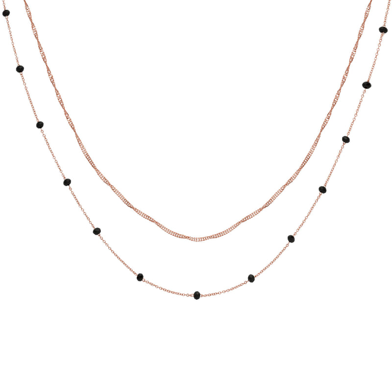 Ensemble de colliers CLUSE Rose Gold avec cristaux noirs CLJ20007 - PRECIOVS