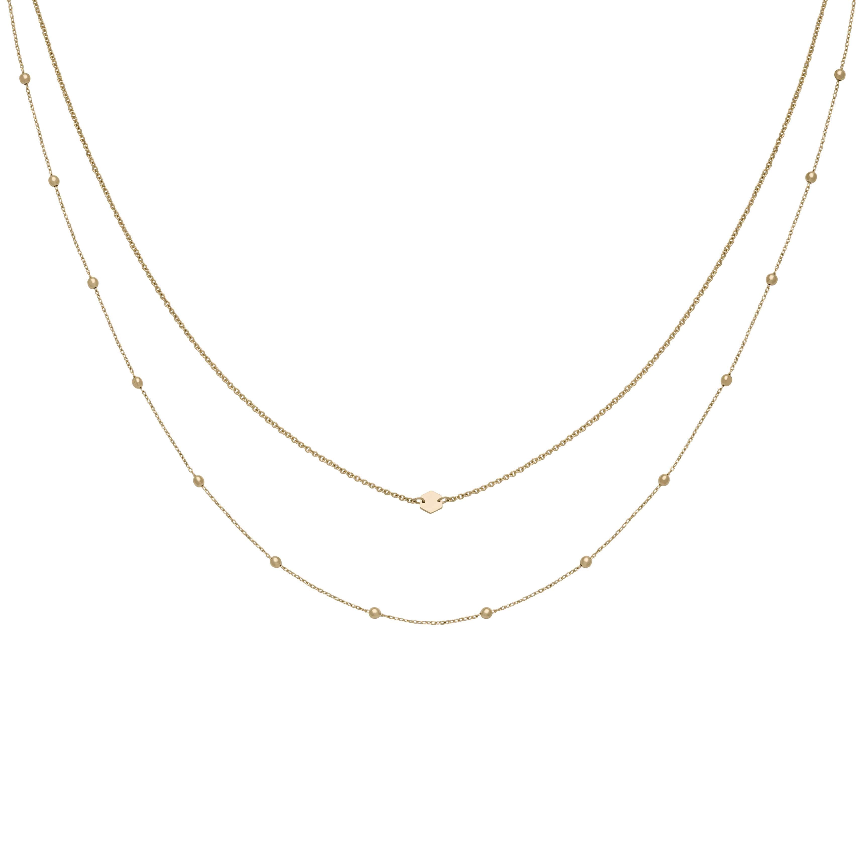 Ensemble de colliers CLUSE Gold Double Chain Petite Hexagon CLJ21004 - PRECIOVS