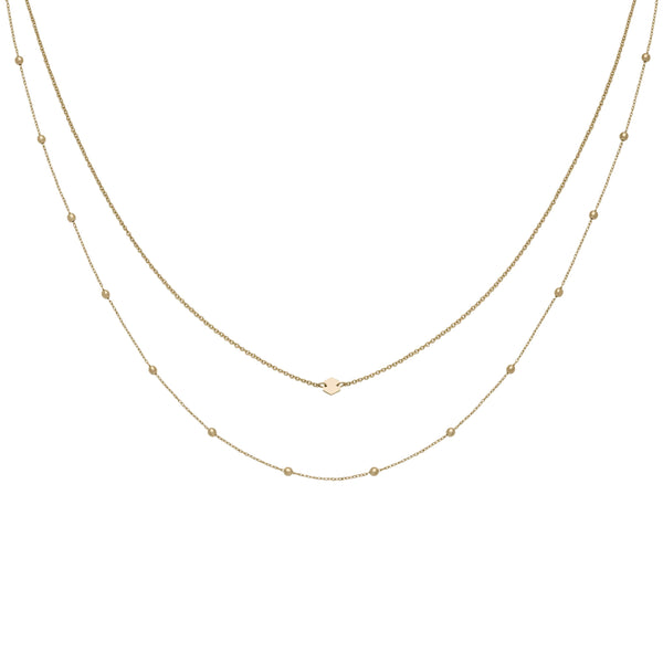 Ensemble de colliers CLUSE Gold Double Chain Petite Hexagon CLJ21004 - PRECIOVS