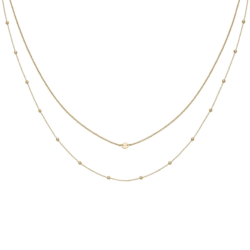 Ensemble de colliers CLUSE Gold Double Chain Petite Hexagon CLJ21004 - PRECIOVS