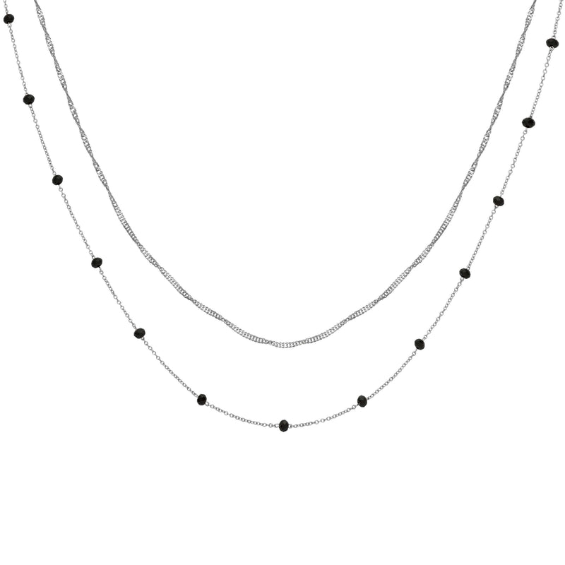 Ensemble de colliers CLUSE Silver avec cristaux noirs CLJ22007 - PRECIOVS