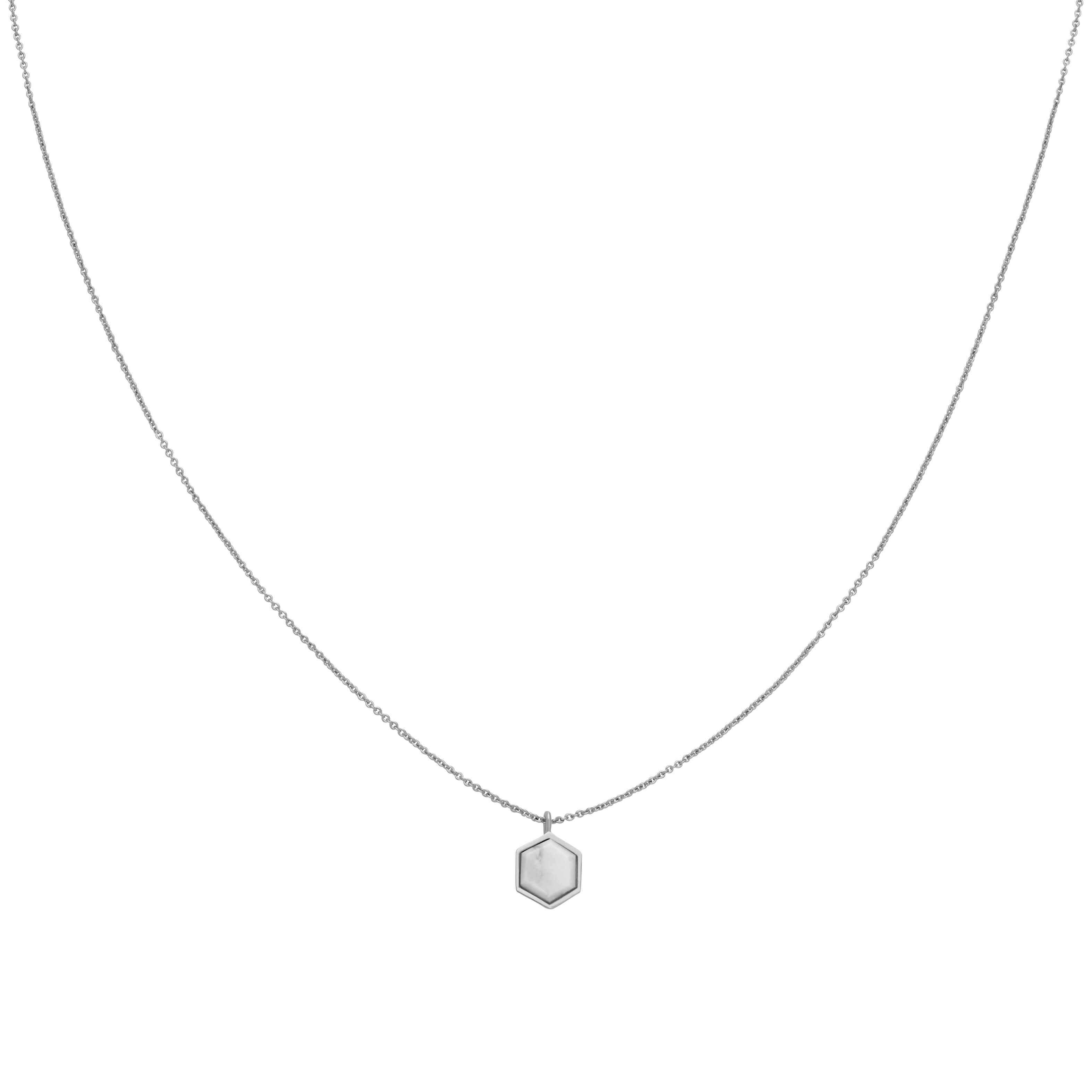 Collier CLUSE Idylle Silver Marble Hexagon Pendant CLJ22008 - PRECIOVS