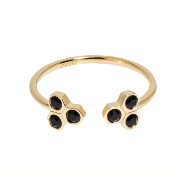 Bague CLUSE Essentielle Gold Black Crystal Hexagons CLJ41008 - PRECIOVS