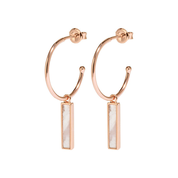 Boucles d'oreilles CLUSE Idylle Rose Gold Marble Bar Hoop CLJ50001 - PRECIOVS