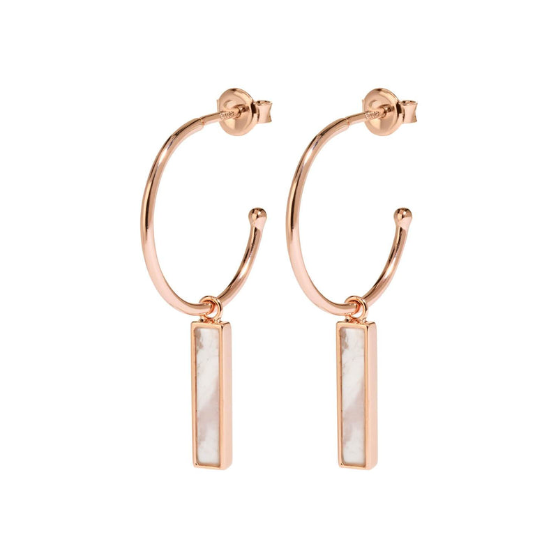 Boucles d'oreilles CLUSE Idylle Rose Gold Marble Bar Hoop CLJ50001 - PRECIOVS