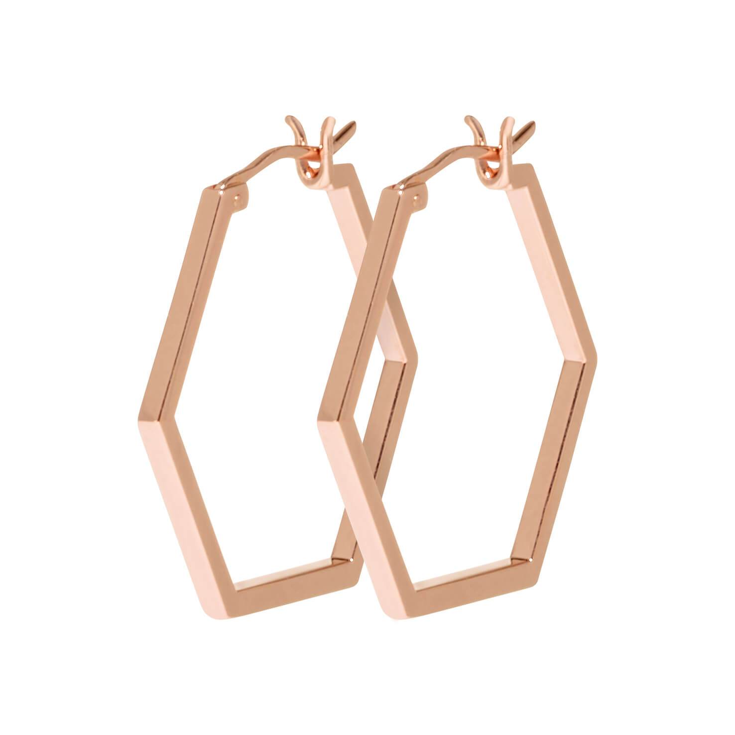 Boucles d'oreilles CLUSE Essentielle Rose Gold Hexagonal Hoop CLJ50004 - PRECIOVS