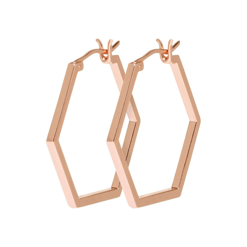 Boucles d'oreilles CLUSE Essentielle Rose Gold Hexagonal Hoop CLJ50004 - PRECIOVS