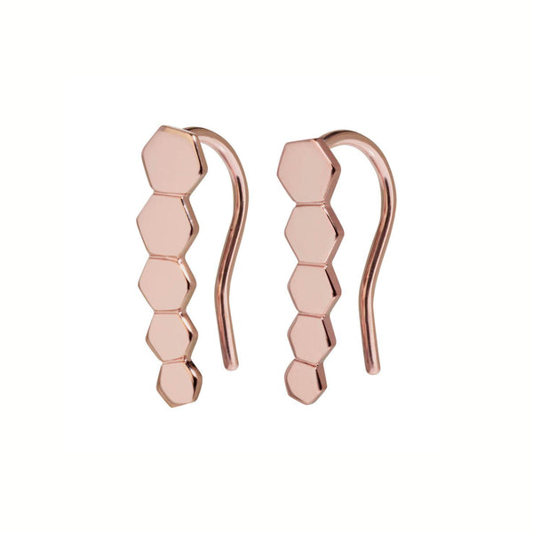 Boucles d'oreilles CLUSE Essentielle Rose Gold Hexagon Ear Climber CLJ50010 - PRECIOVS