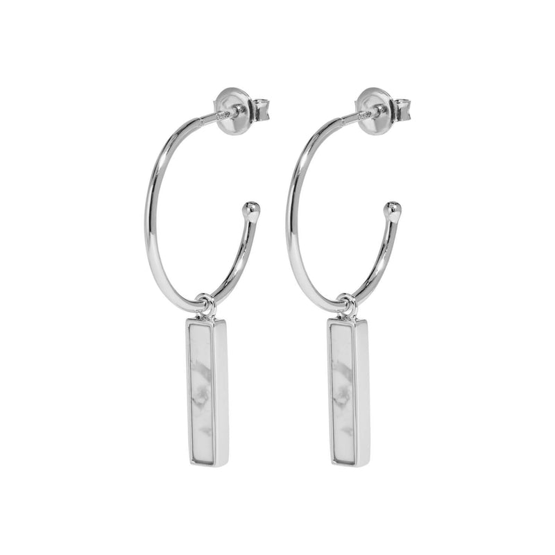 Boucles d'oreilles CLUSE Idylle Silver Marble Bar Hoop CLJ52001 - PRECIOVS