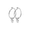 Boucles d'oreilles CLUSE Essentielle Silver Hexagon and Pearl Charm Hoop CLJ52002 - PRECIOVS