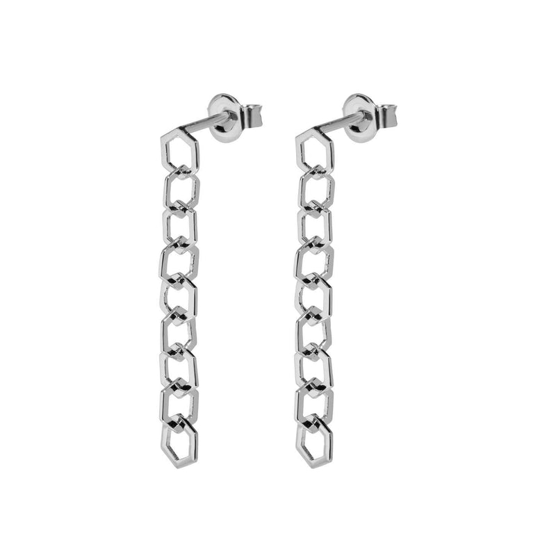 Boucles d'oreilles CLUSE Essentielle Silver Open Hexagons Chain CLJ52009 - PRECIOVS