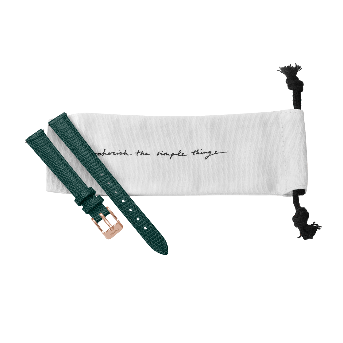 Bracelet pour montre CLUSE La Vedette Rose Gold/Emerald Lizard CLS525 - PRECIOVS