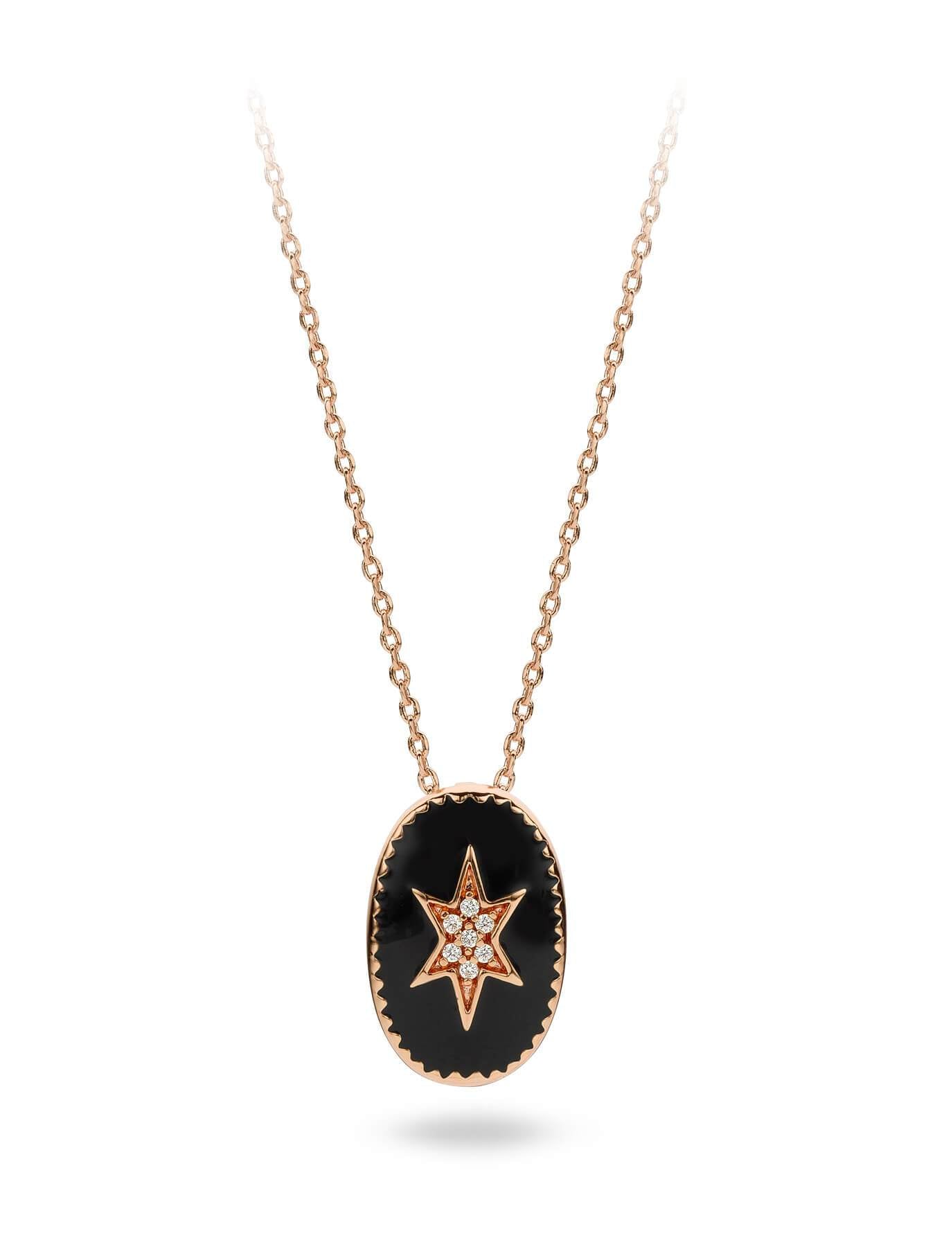 Collier MYA BAY Collier étoile du nord , émaillée noir CO-14.P - PRECIOVS