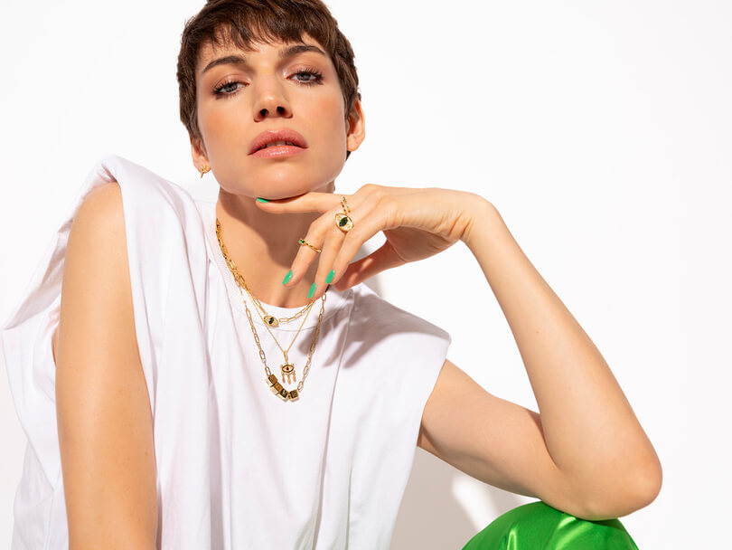 Collier MYA BAY Green Ojo CO-155.G - PRECIOVS
