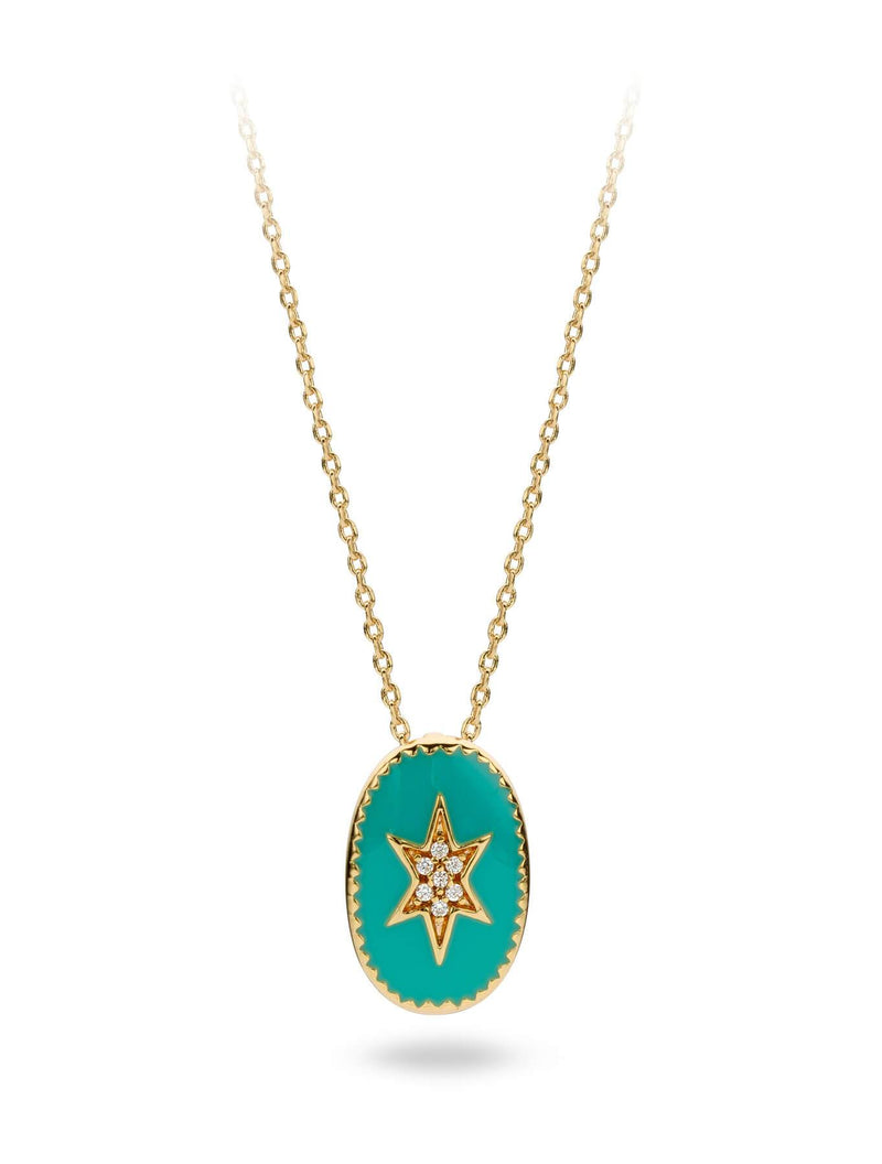 Collier MYA BAY Collier étoile du nord , émaillée turquoise CO-16.G - PRECIOVS