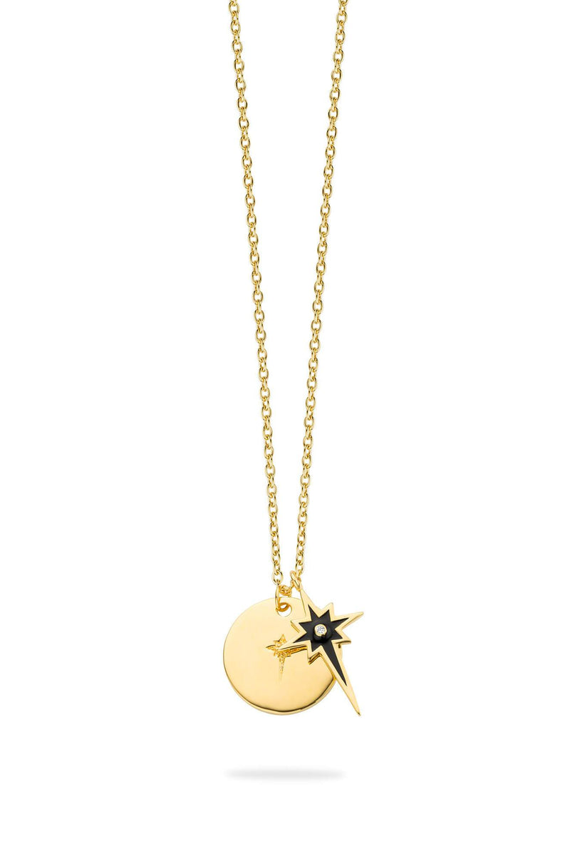 Collier MYA BAY Double comète - Email noir CO-23.G - PRECIOVS