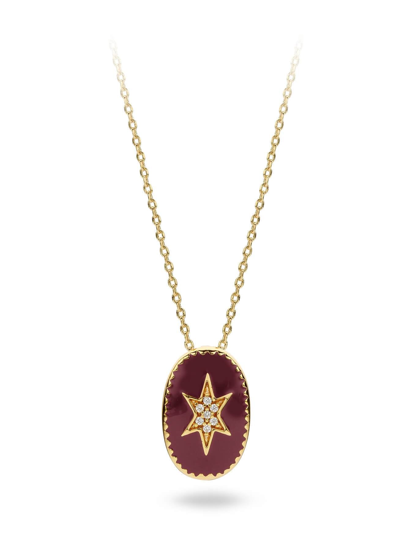 Collier MYA BAY Etoile du nord - Emaillée bordeaux CO-28.G - PRECIOVS