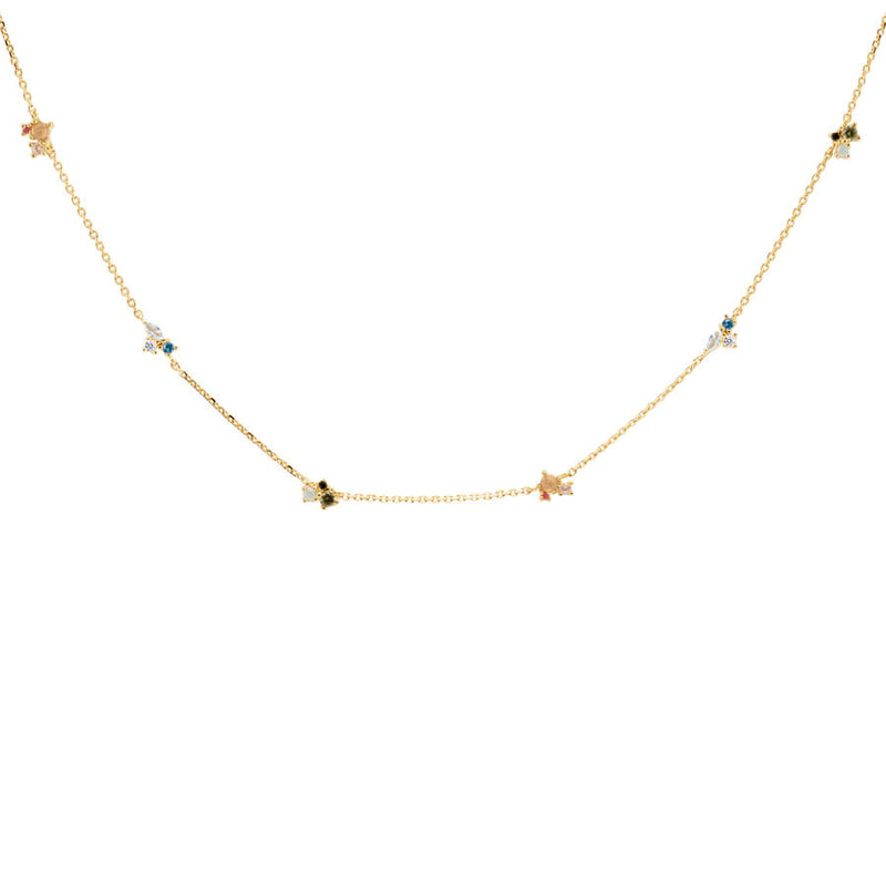 Collier PDPaola La Palette argent plaqué or et pierres précieuses - PRECIOVS