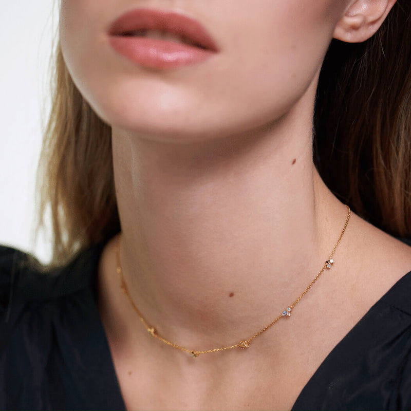 Collier PDPaola La Palette argent plaqué or et pierres précieuses - PRECIOVS