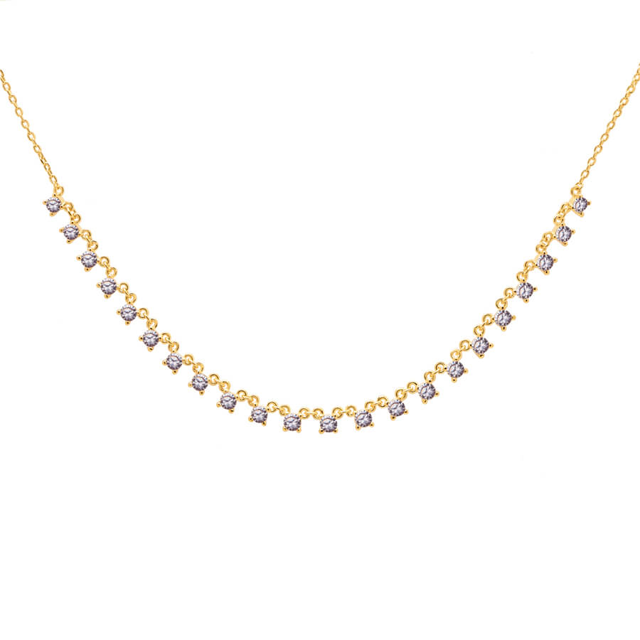 Collier PDPaola Victoria argent plaqué or et pierres précieuses - PRECIOVS