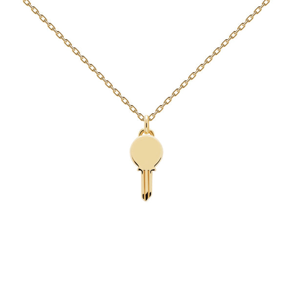 Collier PDPaola Eternum argent plaqué or avec pendentif clé - PRECIOVS