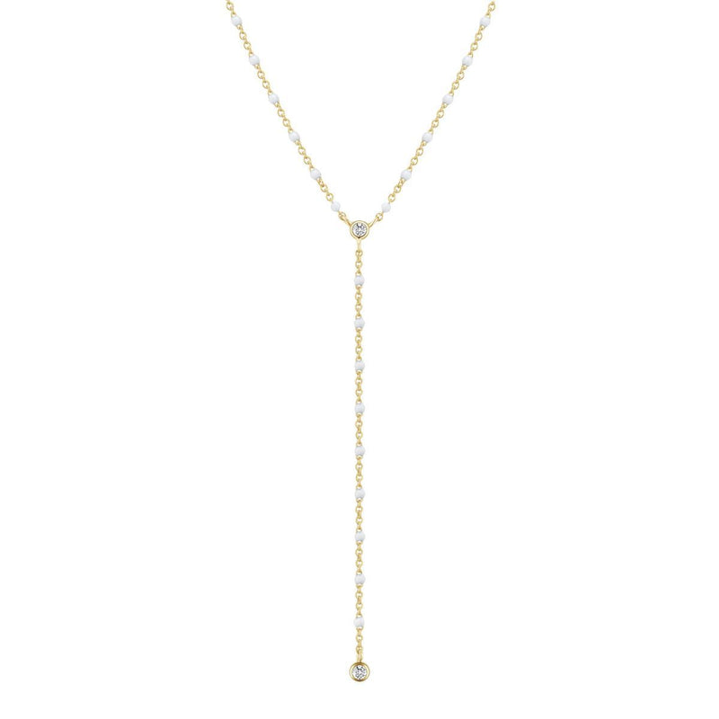 Collier I.Ma.Gi.N Jewels Co elegane enamel white Or Jaune - PRECIOVS